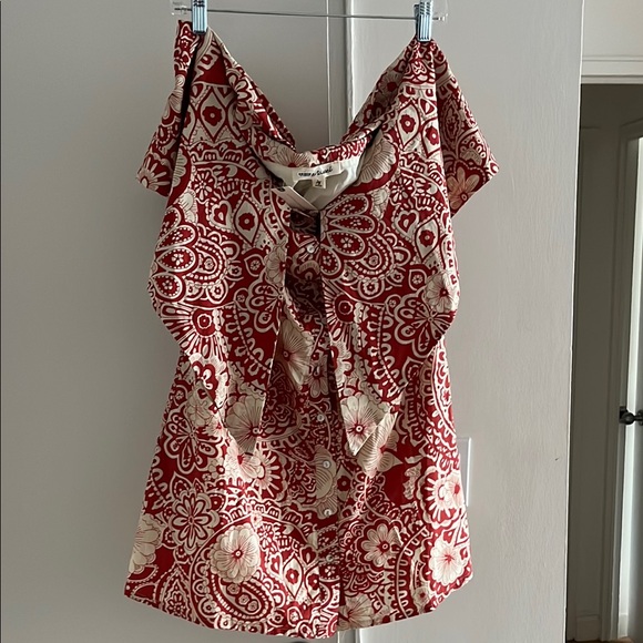 Anthropologie Red and White Mini Dress - Picture 3 of 6